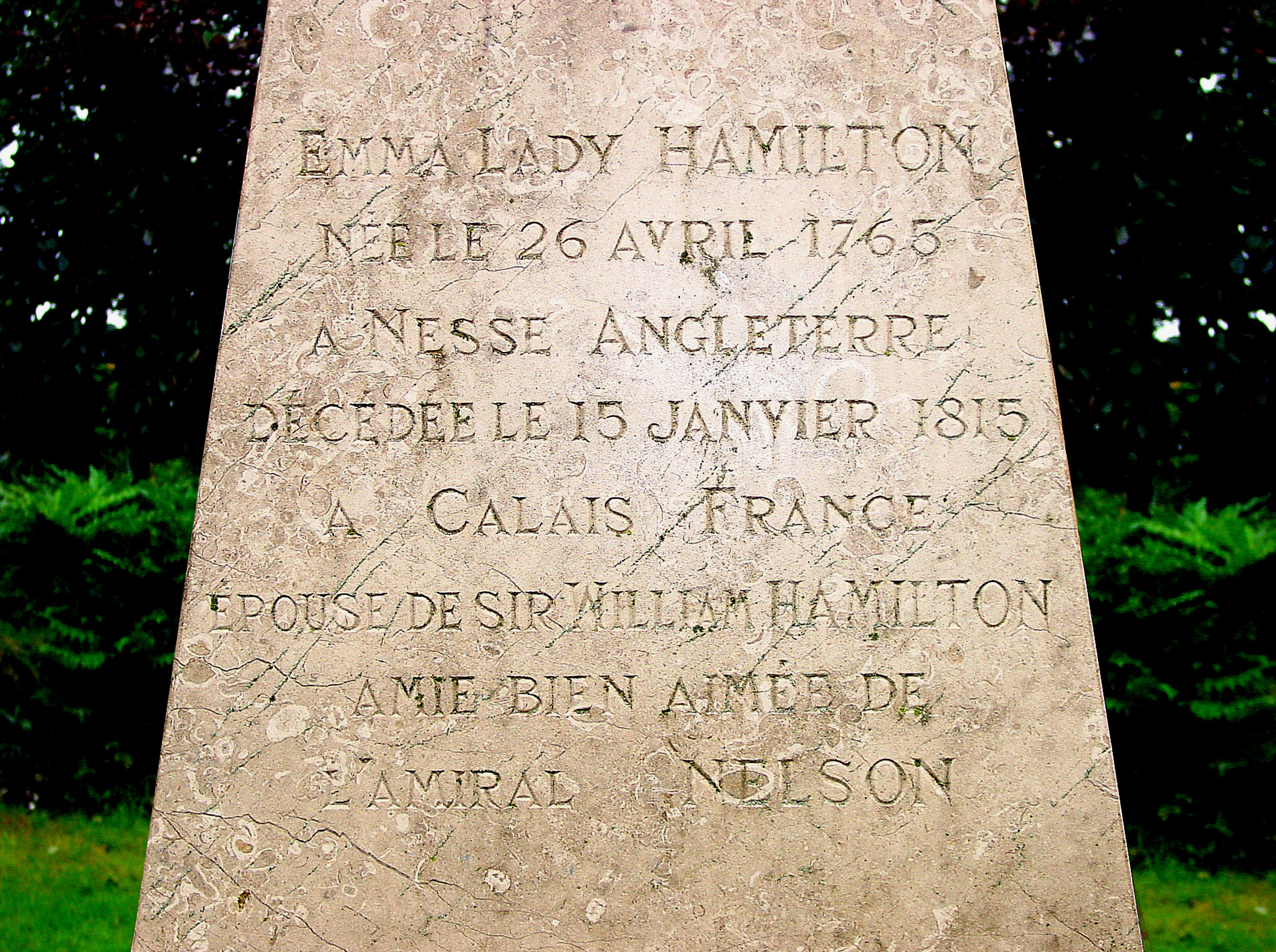 The First Memorial To Emma Lady Hamilton Projects The 1805 Club